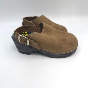Torpatoffeln Swedish Orthopedic Clogs Brown Leather Kids Size 25 EU Kidcore Euro